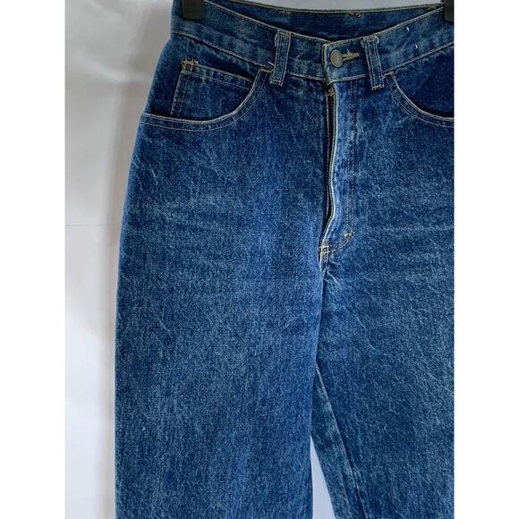 TROUSERS UP Women's Vintage Dark Blue Denim Zipper-Hem Slim-Leg Jean SZ 5/6 - Picture 2 of 10